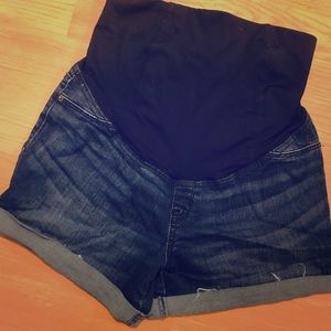 Maternity jean shorts